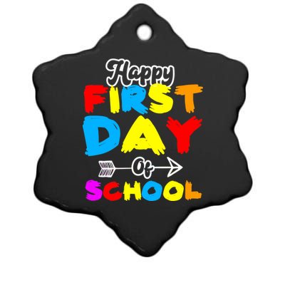 Happy First Day Of School Funny Back To School Ceramic Star Ornament