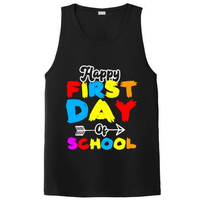 Happy First Day Of School Funny Back To School PosiCharge Competitor Tank