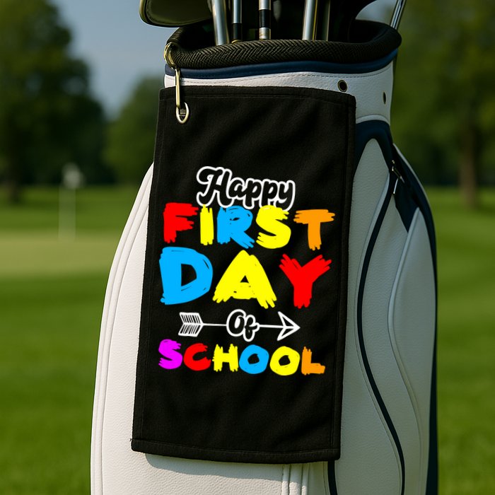 Happy First Day Of School Funny Back To School Golf Towel