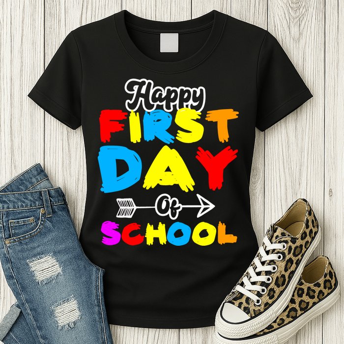Happy First Day Of School Funny Back To School Womens T-Shirt