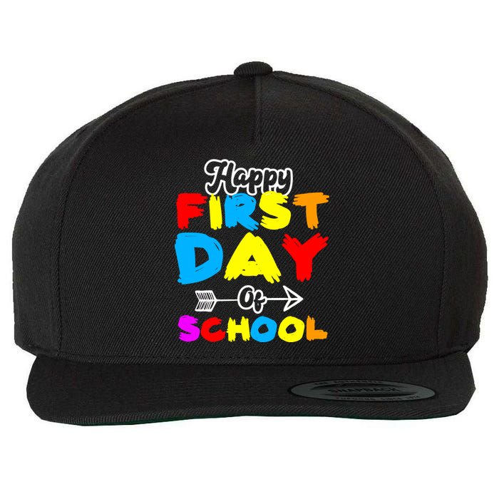 Happy First Day Of School Funny Back To School Wool Snapback Cap