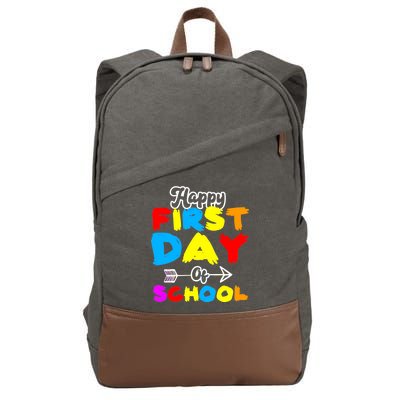 Happy First Day Of School Funny Back To School Cotton Canvas Backpack