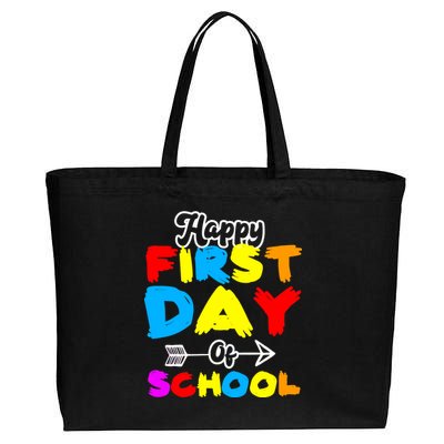 Happy First Day Of School Funny Back To School Cotton Canvas Jumbo Tote