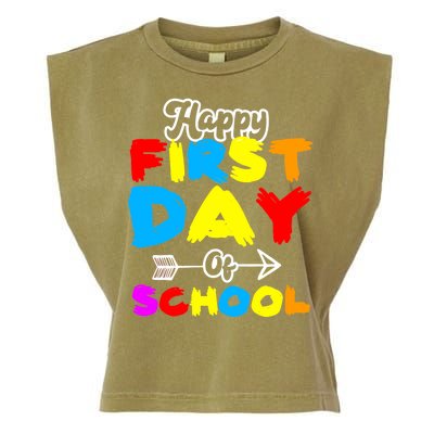 Happy First Day Of School Funny Back To School Garment-Dyed Women's Muscle Tee