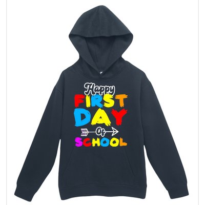 Happy First Day Of School Funny Back To School Urban Pullover Hoodie