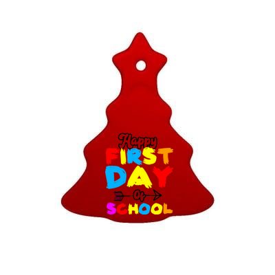 Happy First Day Of School Funny Back To School Ceramic Tree Ornament