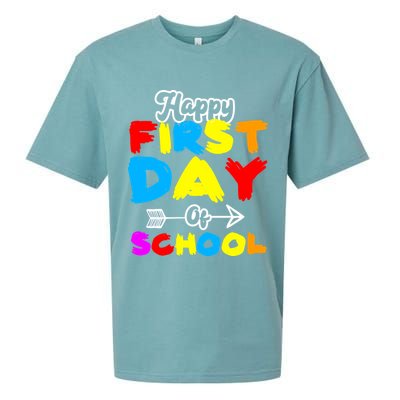 Happy First Day Of School Funny Back To School Sueded Cloud Jersey T-Shirt