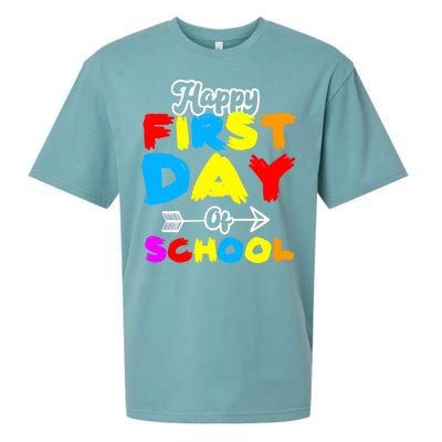 Happy First Day Of School Funny Back To School Sueded Cloud Jersey T-Shirt