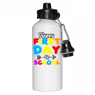 Happy First Day Of School Funny Back To School Aluminum Water Bottle