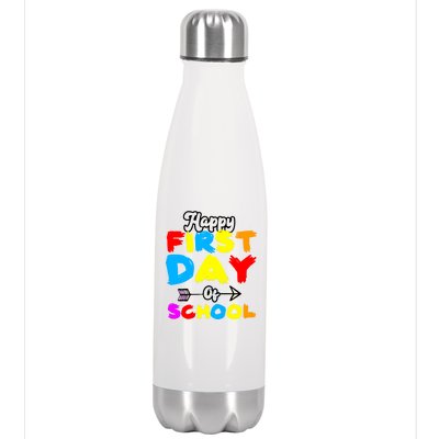 Happy First Day Of School Funny Back To School Stainless Steel Insulated Water Bottle