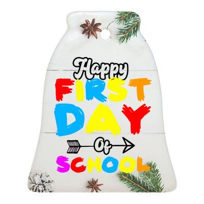 Happy First Day Of School Funny Back To School Ceramic Bell Ornament