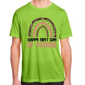 Happy First Day Of School Leopard Rainbow Adult ChromaSoft Performance T-Shirt