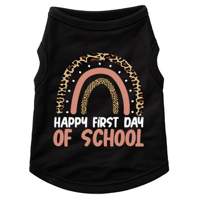 Happy First Day Of School Leopard Rainbow Doggie Tank