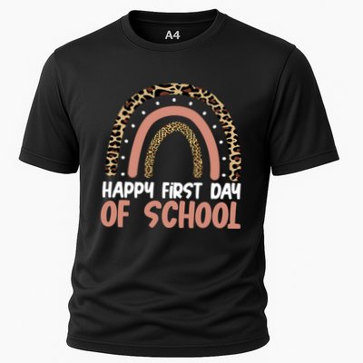 Happy First Day Of School Leopard Rainbow Performance Shirt