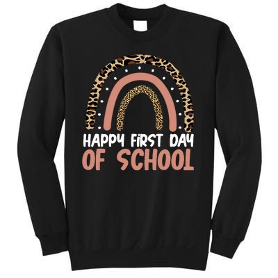 Happy First Day Of School Leopard Rainbow Sweatshirt