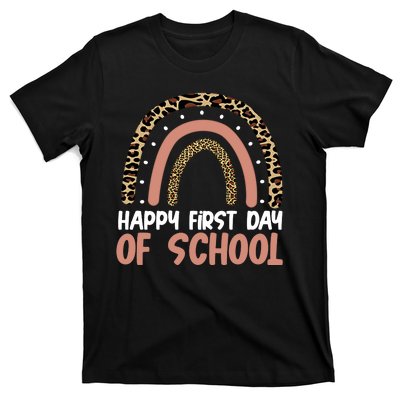 Happy First Day Of School Leopard Rainbow T-Shirt