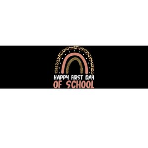 Happy First Day Of School Leopard Rainbow Bumper Sticker