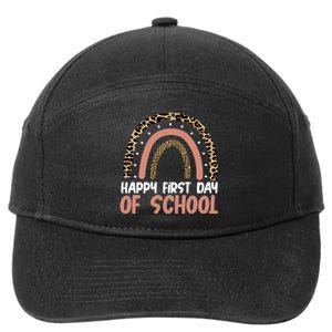 Happy First Day Of School Leopard Rainbow 7-Panel Snapback Hat