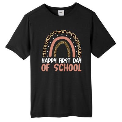 Happy First Day Of School Leopard Rainbow Tall Fusion ChromaSoft Performance T-Shirt