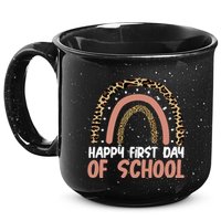 Happy First Day Of School Leopard Rainbow 15oz Campfire Ceramic Mug