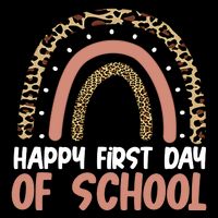 Happy First Day Of School Leopard Rainbow Drawstring Bag