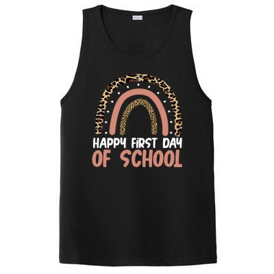 Happy First Day Of School Leopard Rainbow PosiCharge Competitor Tank