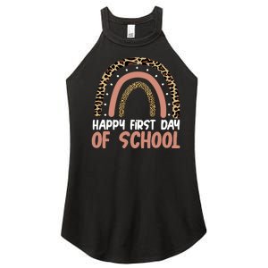 Happy First Day Of School Leopard Rainbow Women's Perfect Tri Rocker Tank