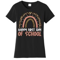 Happy First Day Of School Leopard Rainbow Women's T-Shirt