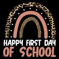 Happy First Day Of School Leopard Rainbow Zip Tote Bag