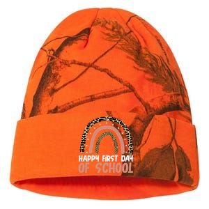 Happy First Day Of School Leopard Rainbow Kati Licensed 12" Camo Beanie