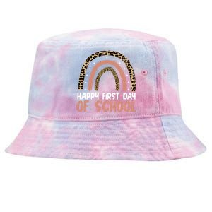 Happy First Day Of School Leopard Rainbow Tie-Dyed Bucket Hat