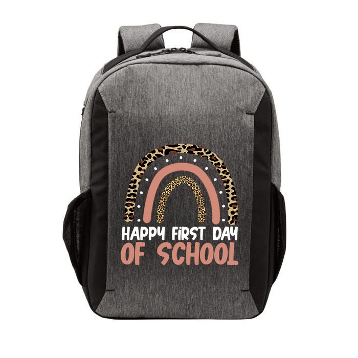 Happy First Day Of School Leopard Rainbow Vector Backpack