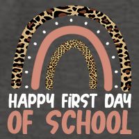 Happy First Day Of School Leopard Rainbow Vector Backpack