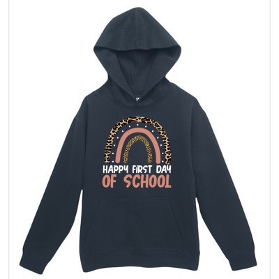 Happy First Day Of School Leopard Rainbow Urban Pullover Hoodie