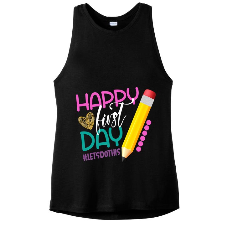 Happy First Day Of School Lets Do This Ladies PosiCharge Tri-Blend Wicking Tank