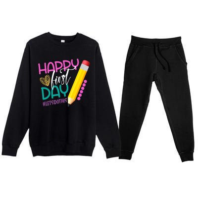 Happy First Day Of School Lets Do This Premium Crewneck Sweatsuit Set