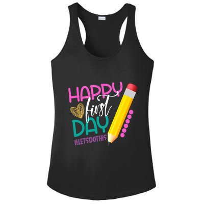 Happy First Day Of School Lets Do This Ladies PosiCharge Competitor Racerback Tank