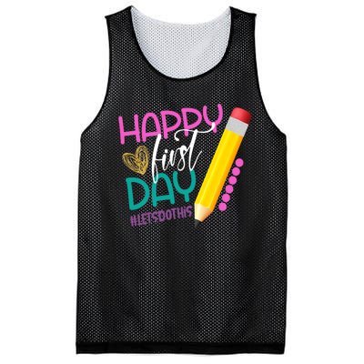 Happy First Day Of School Lets Do This Mesh Reversible Basketball Jersey Tank