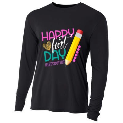 Happy First Day Of School Lets Do This Cooling Performance Long Sleeve Crew