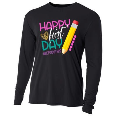 Happy First Day Of School Lets Do This Cooling Performance Long Sleeve Crew