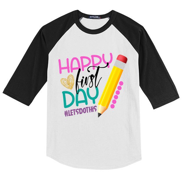 Happy First Day Of School Lets Do This Kids Colorblock Raglan Jersey