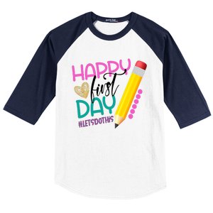 Happy First Day Of School Lets Do This Baseball Sleeve Shirt