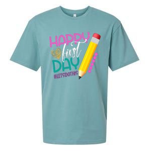 Happy First Day Of School Lets Do This Sueded Cloud Jersey T-Shirt