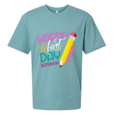 Happy First Day Of School Lets Do This Sueded Cloud Jersey T-Shirt