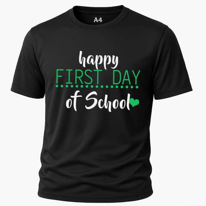 Happy First Day Of School Logo Cooling Performance Crew T-Shirt