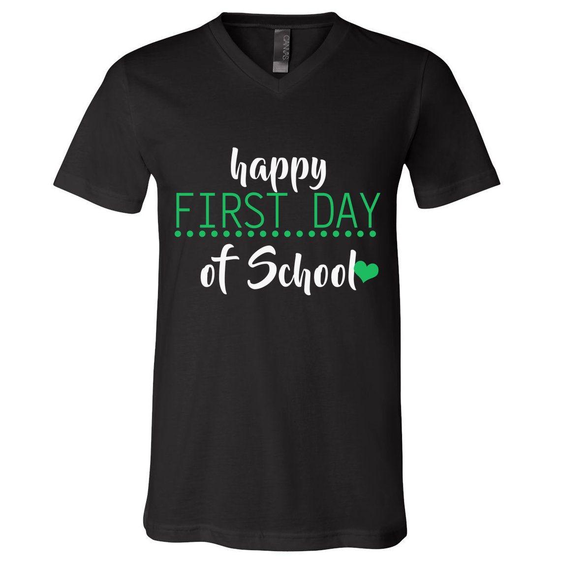Happy First Day Of School Logo V-Neck T-Shirt