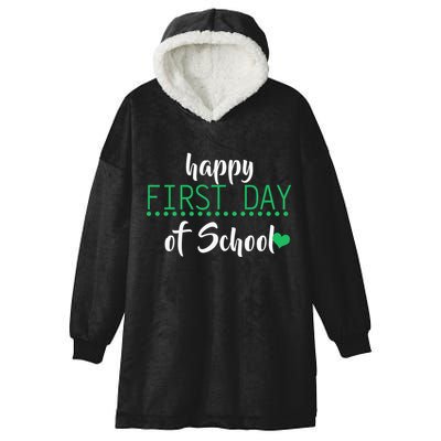 Happy First Day Of School Logo Hooded Wearable Blanket