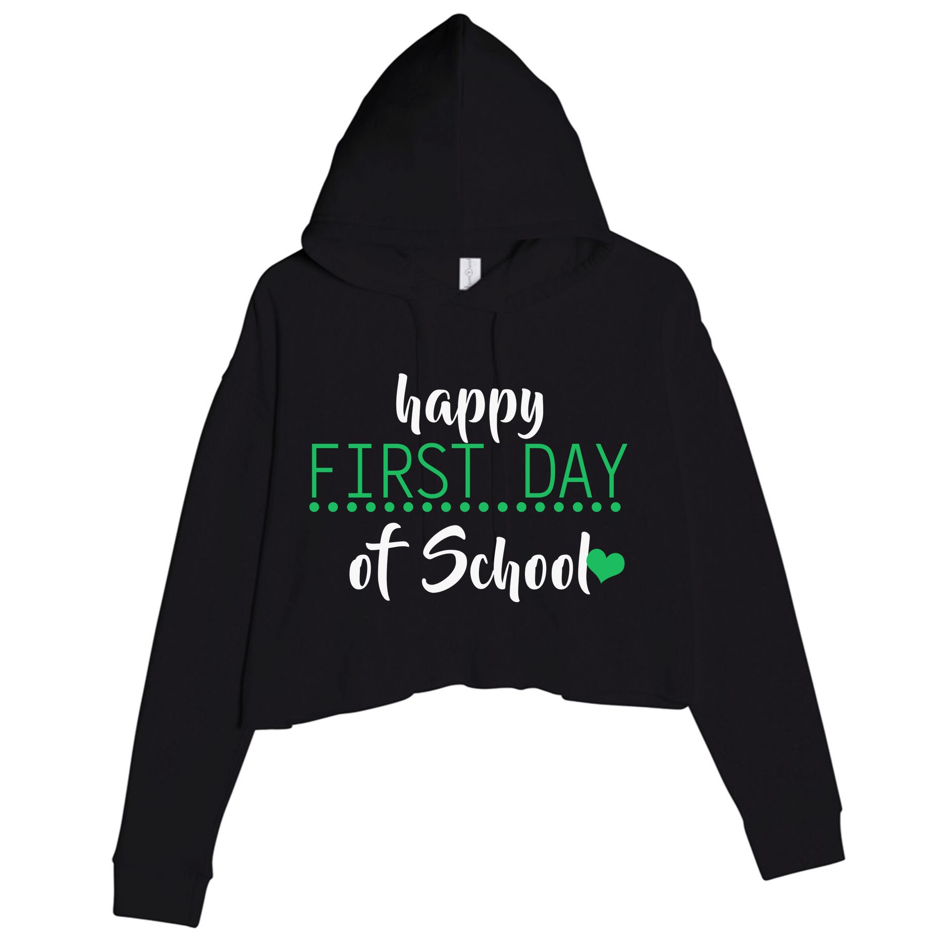 Happy First Day Of School Logo Crop Fleece Hoodie