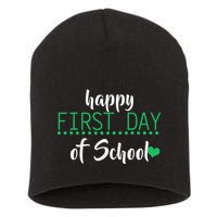 Happy First Day Of School Logo Short Acrylic Beanie