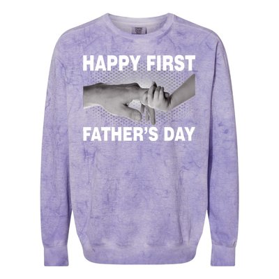 Happy First Father's Day Colorblast Crewneck Sweatshirt